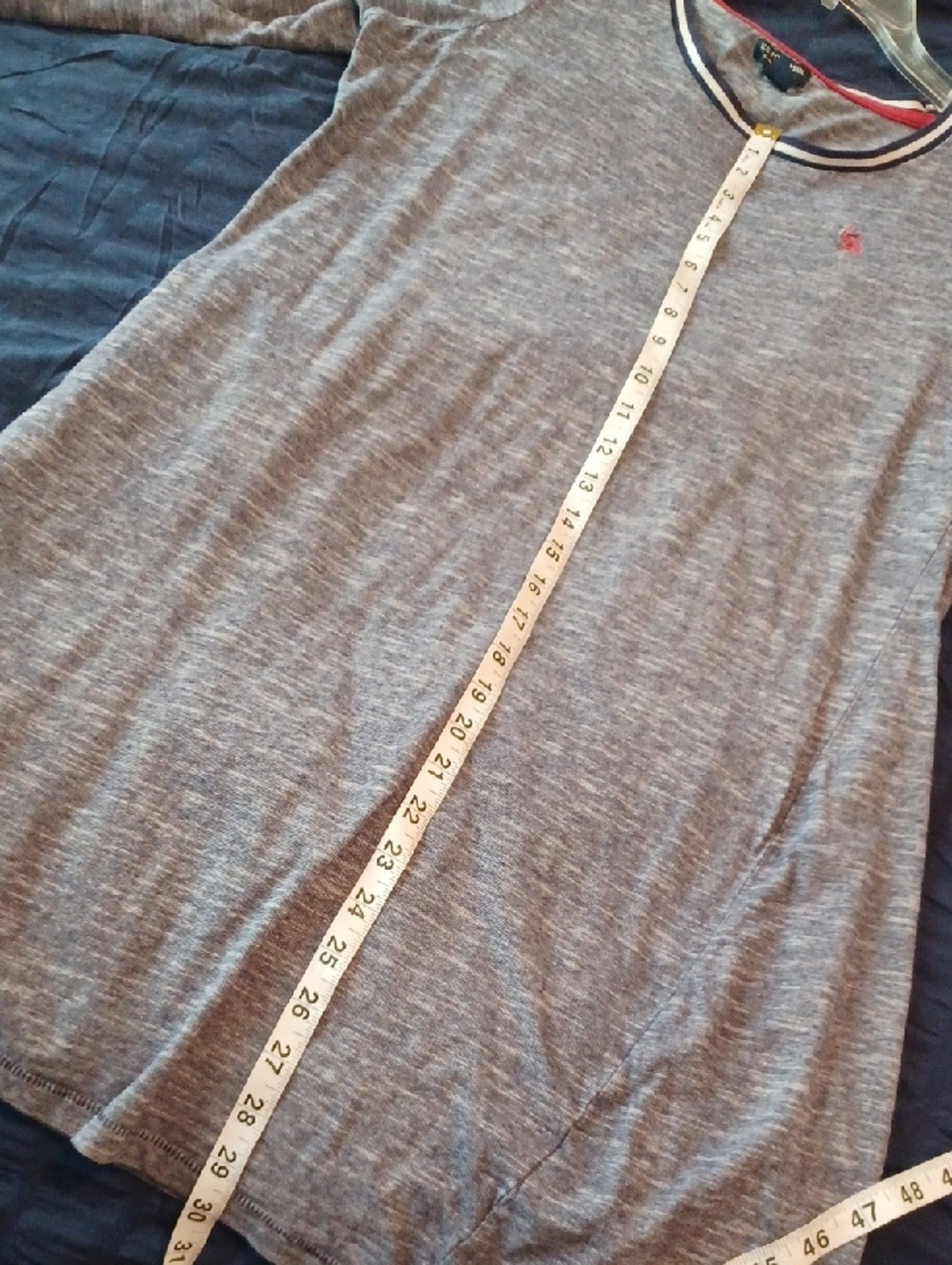 × U.S. Polo Assn. Heather Gray & Navy 3/4 Long Sleeve Dress Women's Size Large - Picture 6 of 7